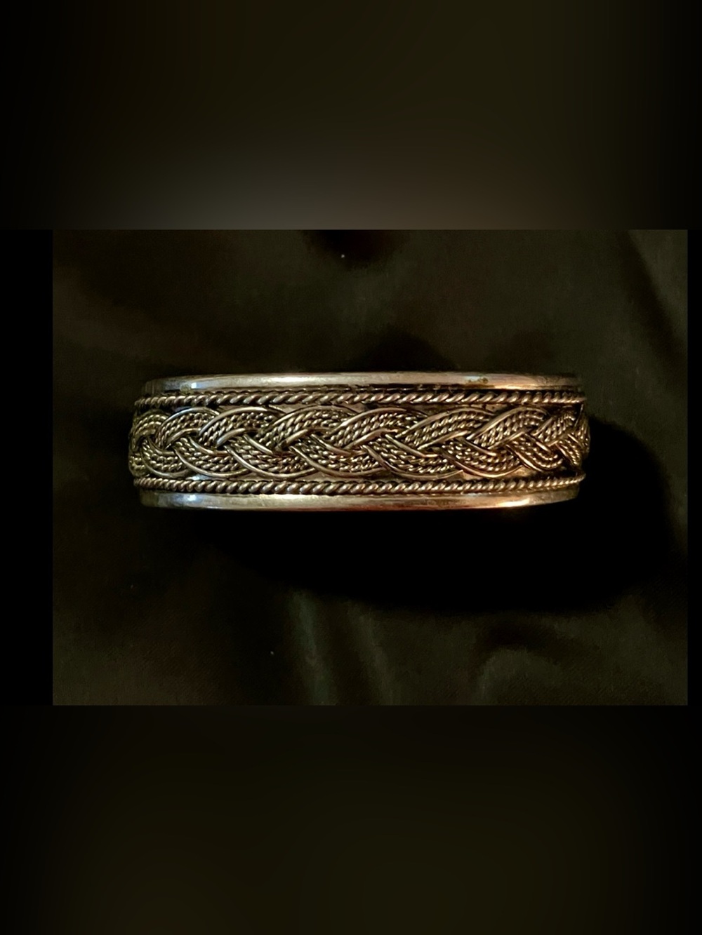 New David Yurman Style Intricate Braided Silver 1” Cuff Bracelet